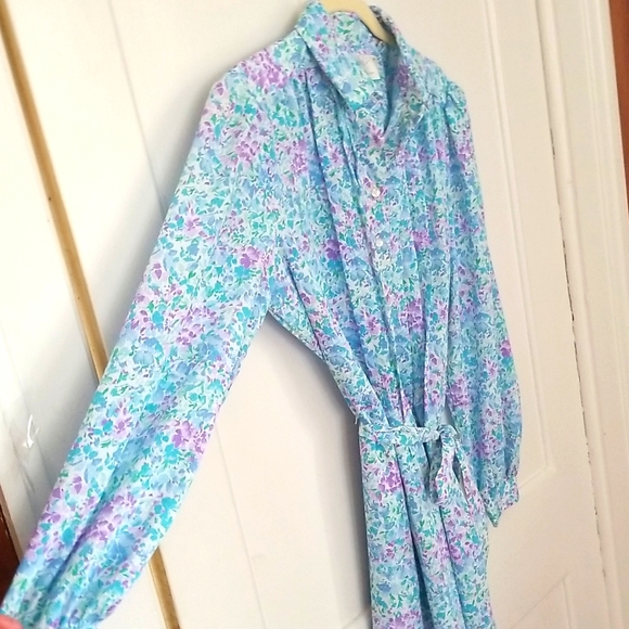 90's Pastel Print Shirt Dress by Schraeder